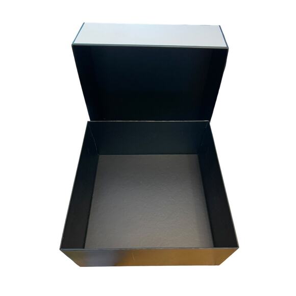 Chanel Gift Box Storage Square 8.5” x 8.5” x 3.5” White Black Logo Cardboard - Picture 6 of 8